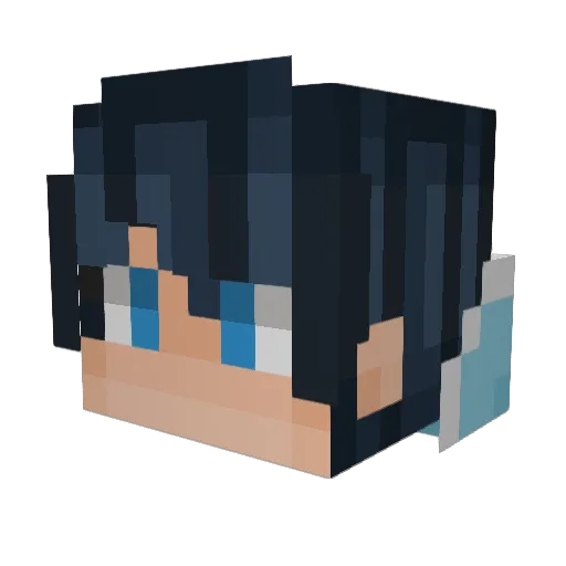 Zak04_ Minecraft avatar head, 3D render