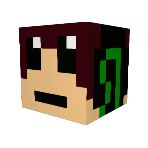 ZakXR3 Minecraft avatar head, 3D render