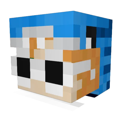 Zakama Minecraft avatar head, 3D render