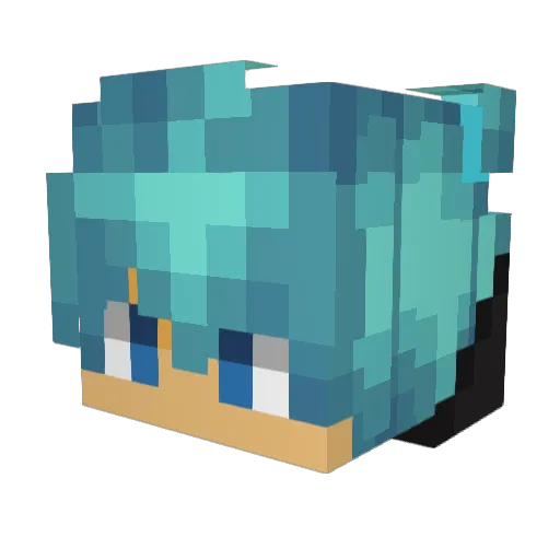 ZakariaX Minecraft avatar head, 3D render
