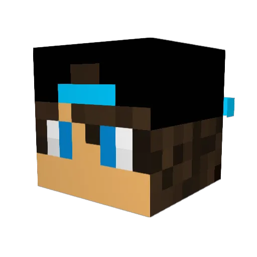 ZakiiB Minecraft avatar head, 3D render