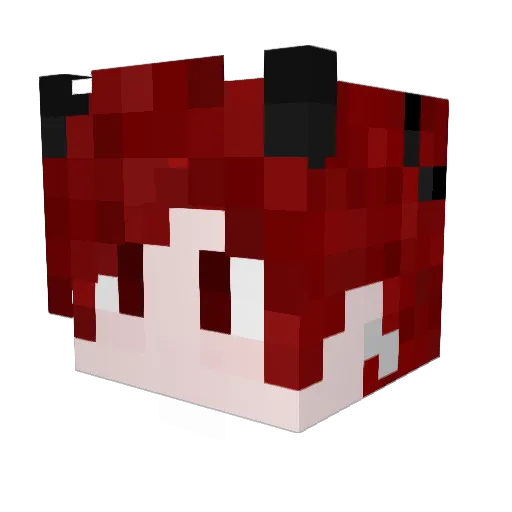 ZakkieVR Minecraft avatar head, 3D render