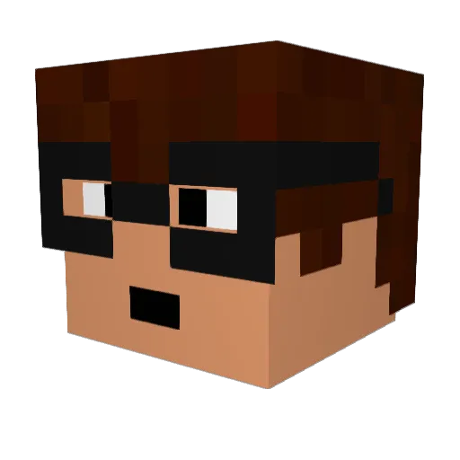 ZakoJC Minecraft avatar head, 3D render