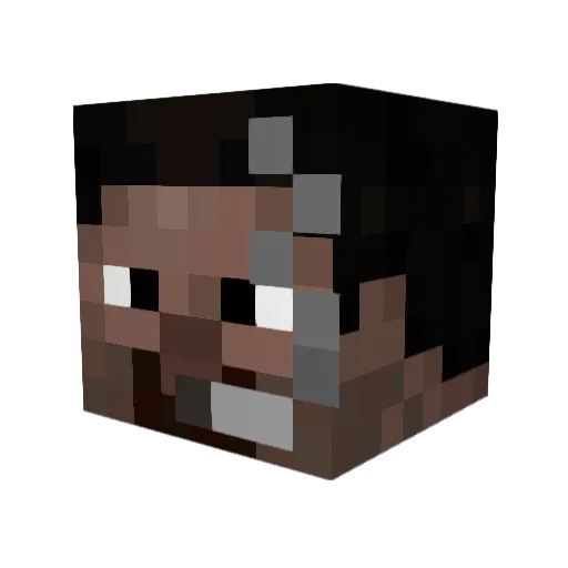Zakrovaski Minecraft avatar head, 3D render