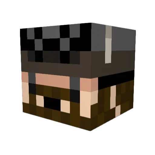 Zakxer Minecraft avatar head, 3D render
