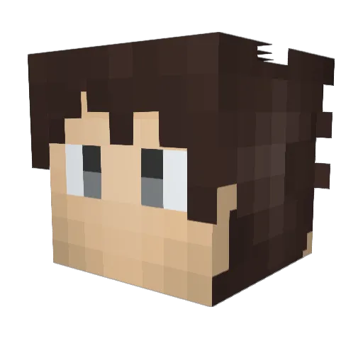 ZakyBaws Minecraft avatar head, 3D render