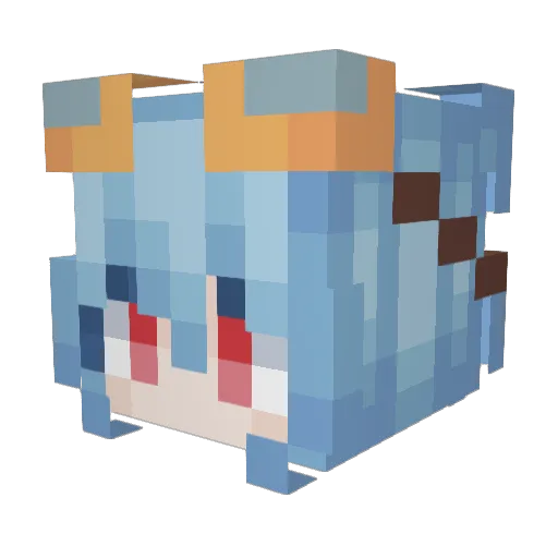 Zakzax Minecraft avatar head, 3D render