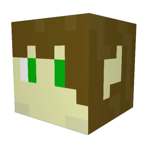 Zalenknight Minecraft avatar head, 3D render