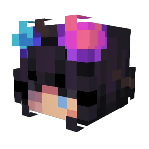 ZaliaFF Minecraft avatar head, 3D render