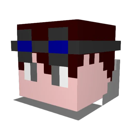 Zalleus Minecraft avatar head, 3D render