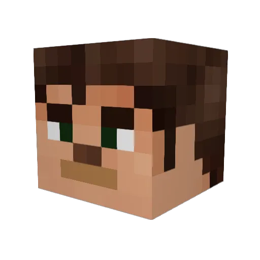 Zalpiko Minecraft avatar head, 3D render