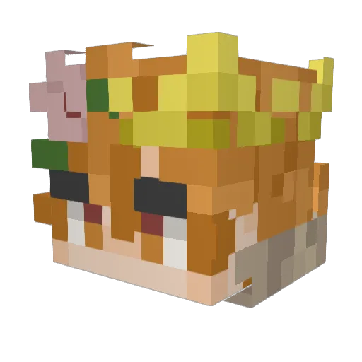 Zalvara Minecraft avatar head, 3D render