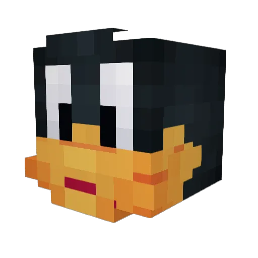 Zamamoru Minecraft avatar head, 3D render