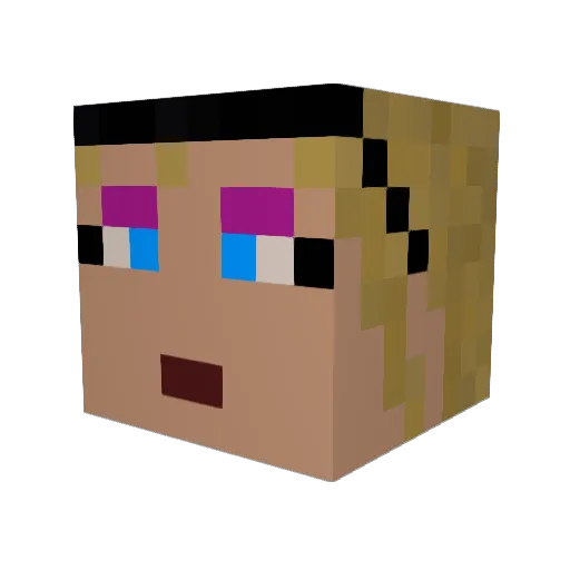 Zambabee Minecraft avatar head, 3D render