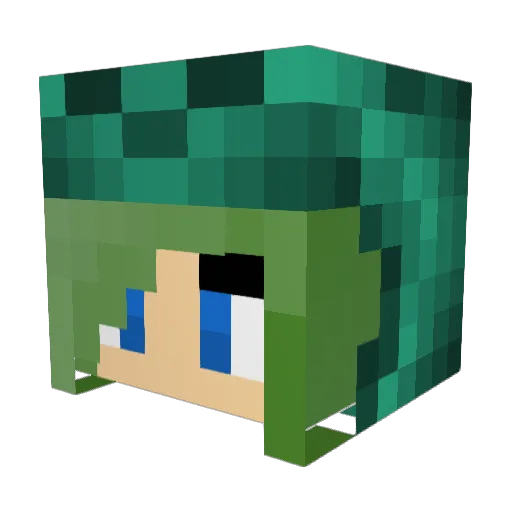 ZambieGurl Minecraft avatar head, 3D render