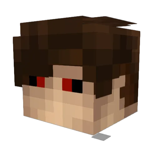 Zamesuu Minecraft avatar head, 3D render