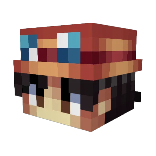 Zamness Minecraft avatar head, 3D render