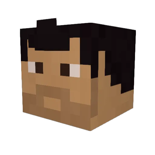Zampirone Minecraft avatar head, 3D render