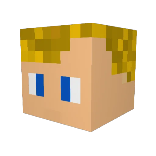 Zampos Minecraft avatar head, 3D render