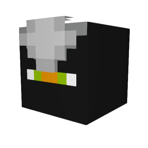 Zan1ow Minecraft avatar head, 3D render