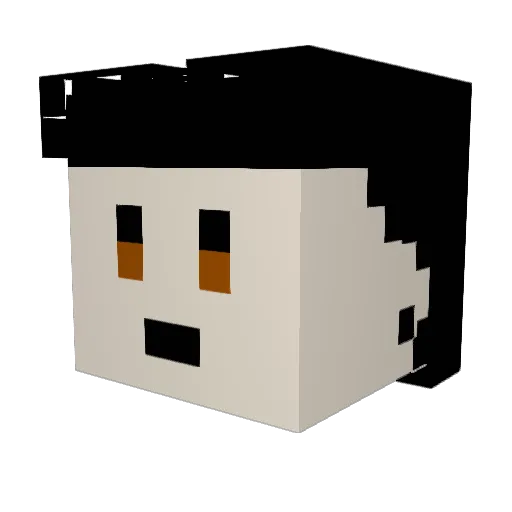 ZanCin Minecraft avatar head, 3D render