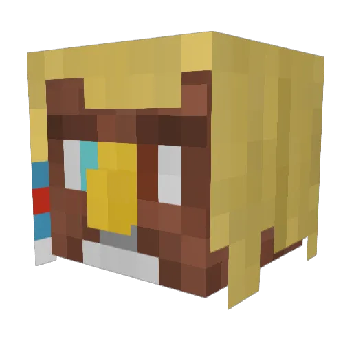 Zanachu Minecraft avatar head, 3D render