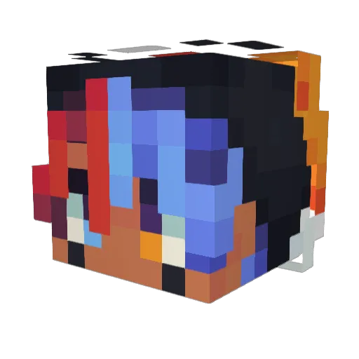 Zandilism Minecraft avatar head, 3D render