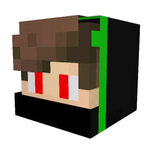 ZanetBoy Minecraft avatar head, 3D render