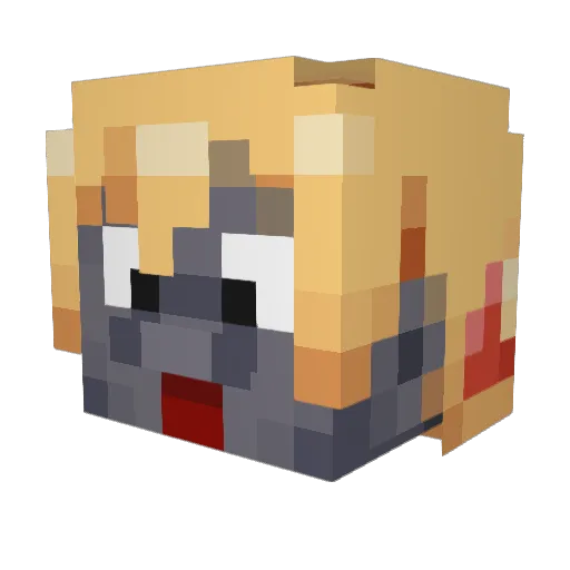 Zanethaniel Minecraft avatar head, 3D render