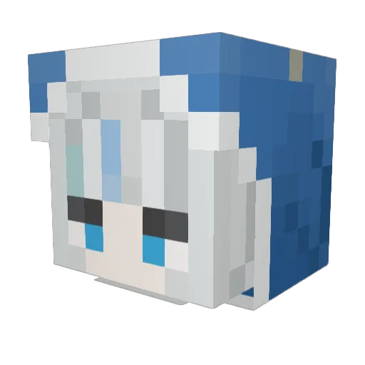 Zaneuwu Minecraft avatar head, 3D render