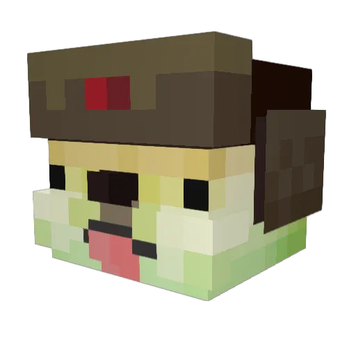 Zangrief_B0RAT Minecraft avatar head, 3D render