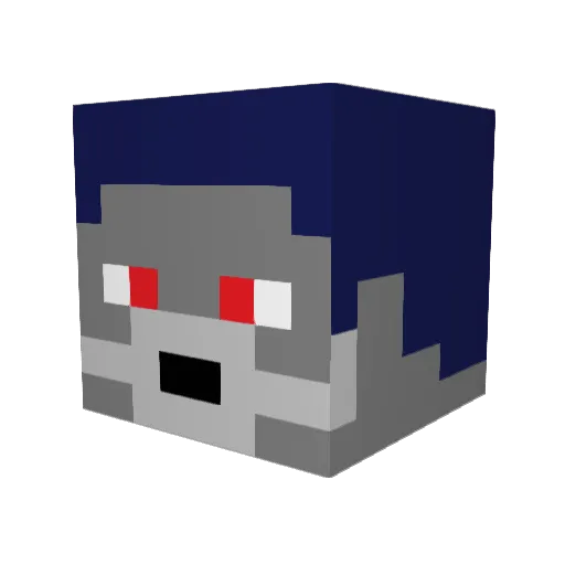 Zanior Minecraft avatar head, 3D render