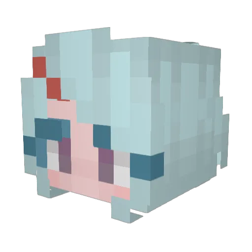 Zanista Minecraft avatar head, 3D render