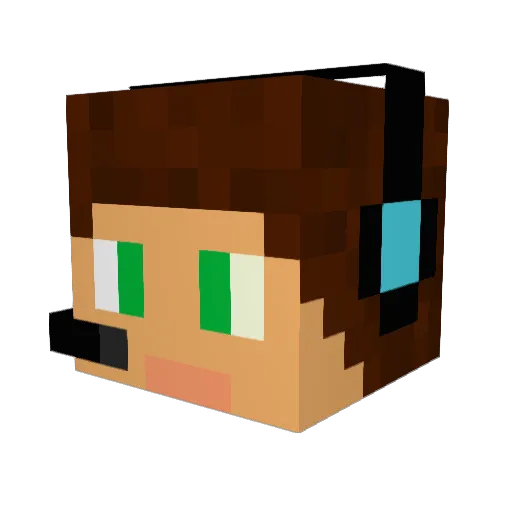 Zankman Minecraft avatar head, 3D render