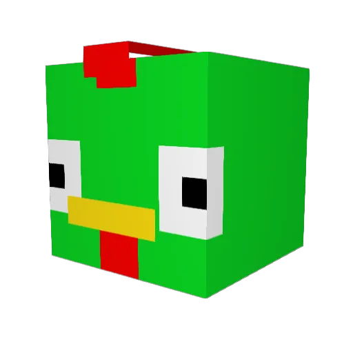 Zannar Minecraft avatar head, 3D render