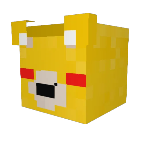 Zannito Minecraft avatar head, 3D render