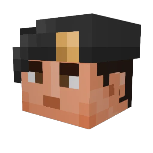 Zanseii Minecraft avatar head, 3D render