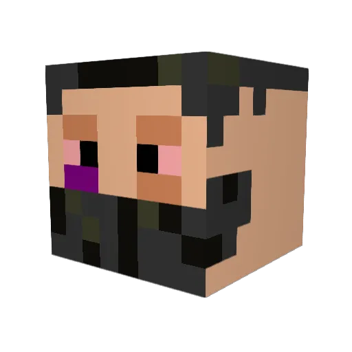 Zansetu Minecraft avatar head, 3D render