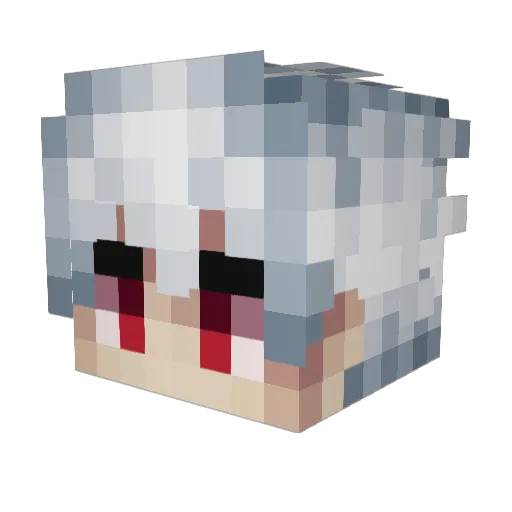 Zanted Minecraft avatar head, 3D render