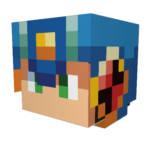 Zantok Minecraft avatar head, 3D render