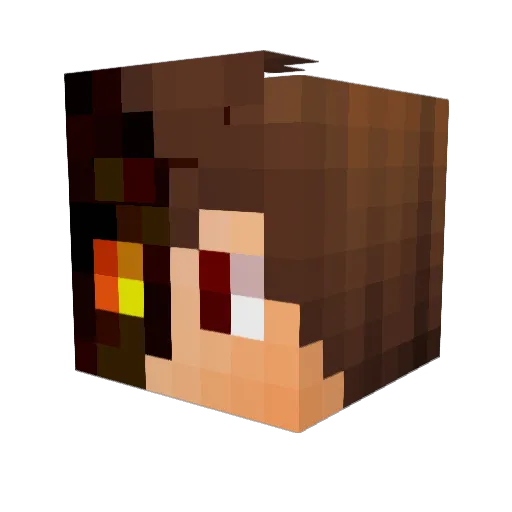 Zantou Minecraft avatar head, 3D render
