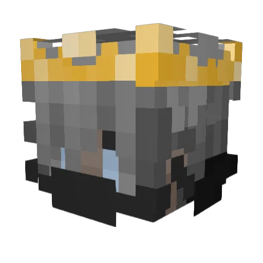Zanux Minecraft avatar head, 3D render