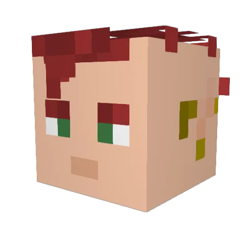 ZanxPL Minecraft avatar head, 3D render