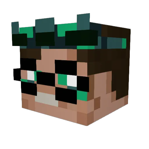 Zanzuu Minecraft avatar head, 3D render