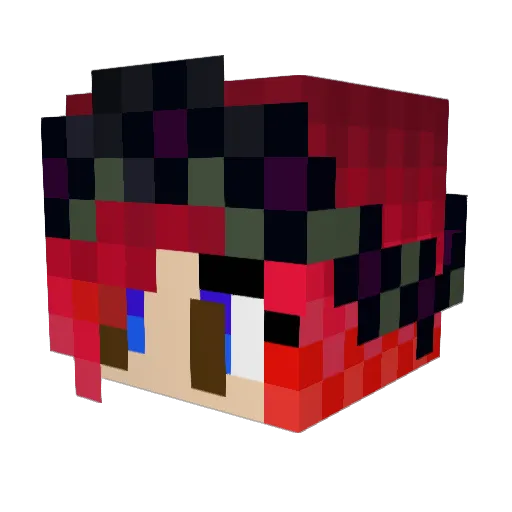 Zap34 Minecraft avatar head, 3D render