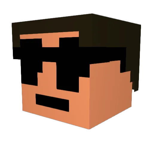 Zap3x Minecraft avatar head, 3D render
