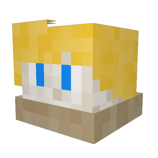 ZapGer Minecraft avatar head, 3D render