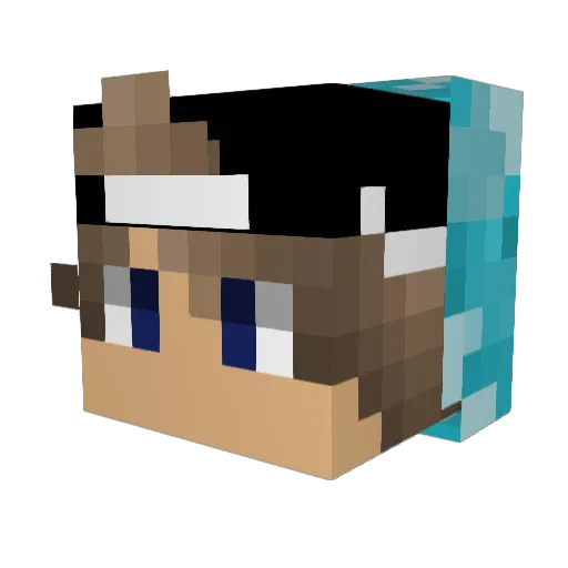 ZapTheUmbreon Minecraft avatar head, 3D render