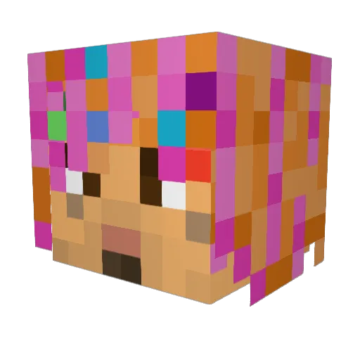 Zapekanka Minecraft avatar head, 3D render
