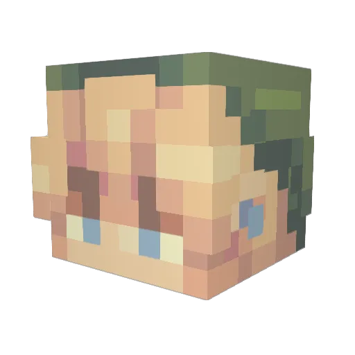 Zapiiiiii Minecraft avatar head, 3D render